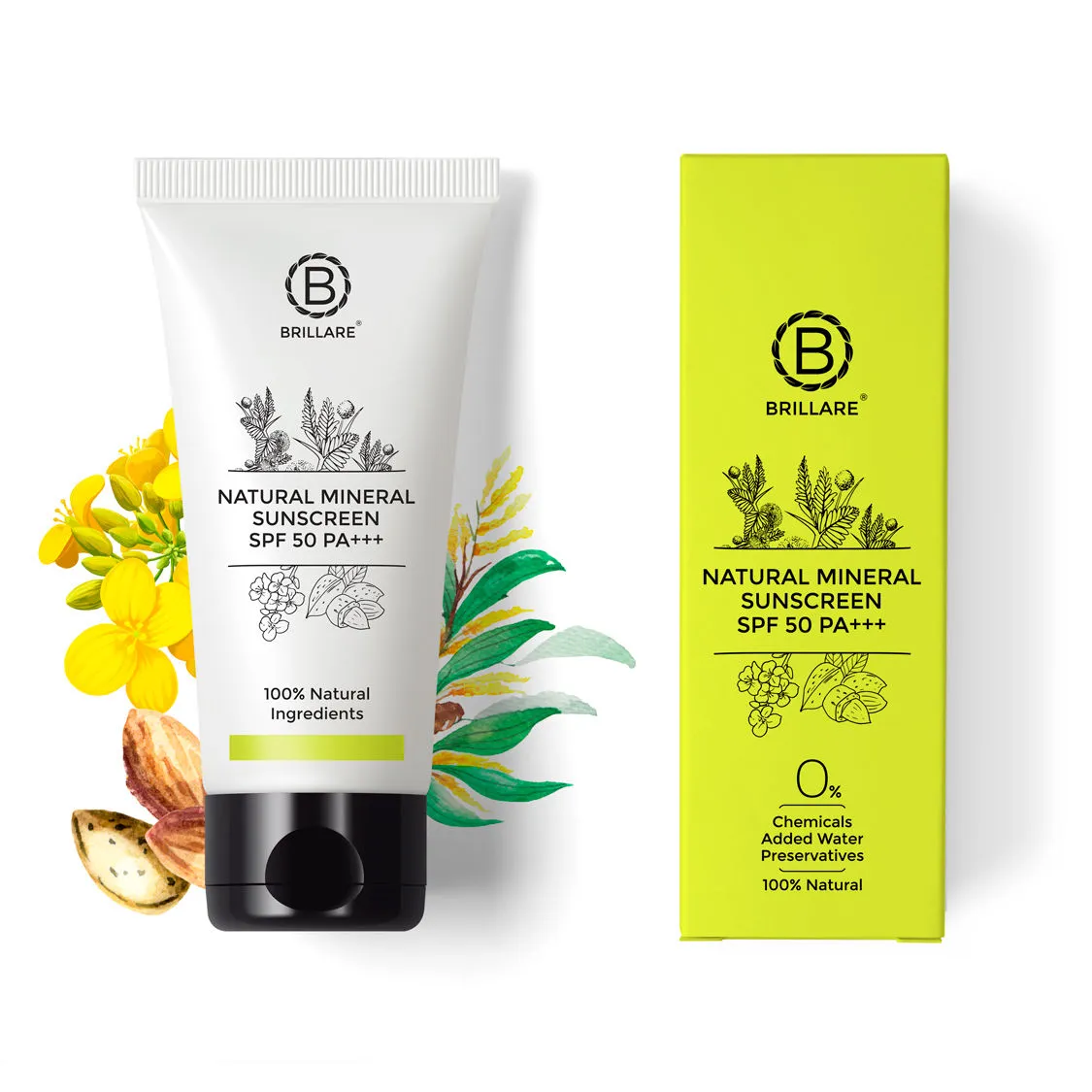 Brillare Natural Mineral Sunscreen SPF 50