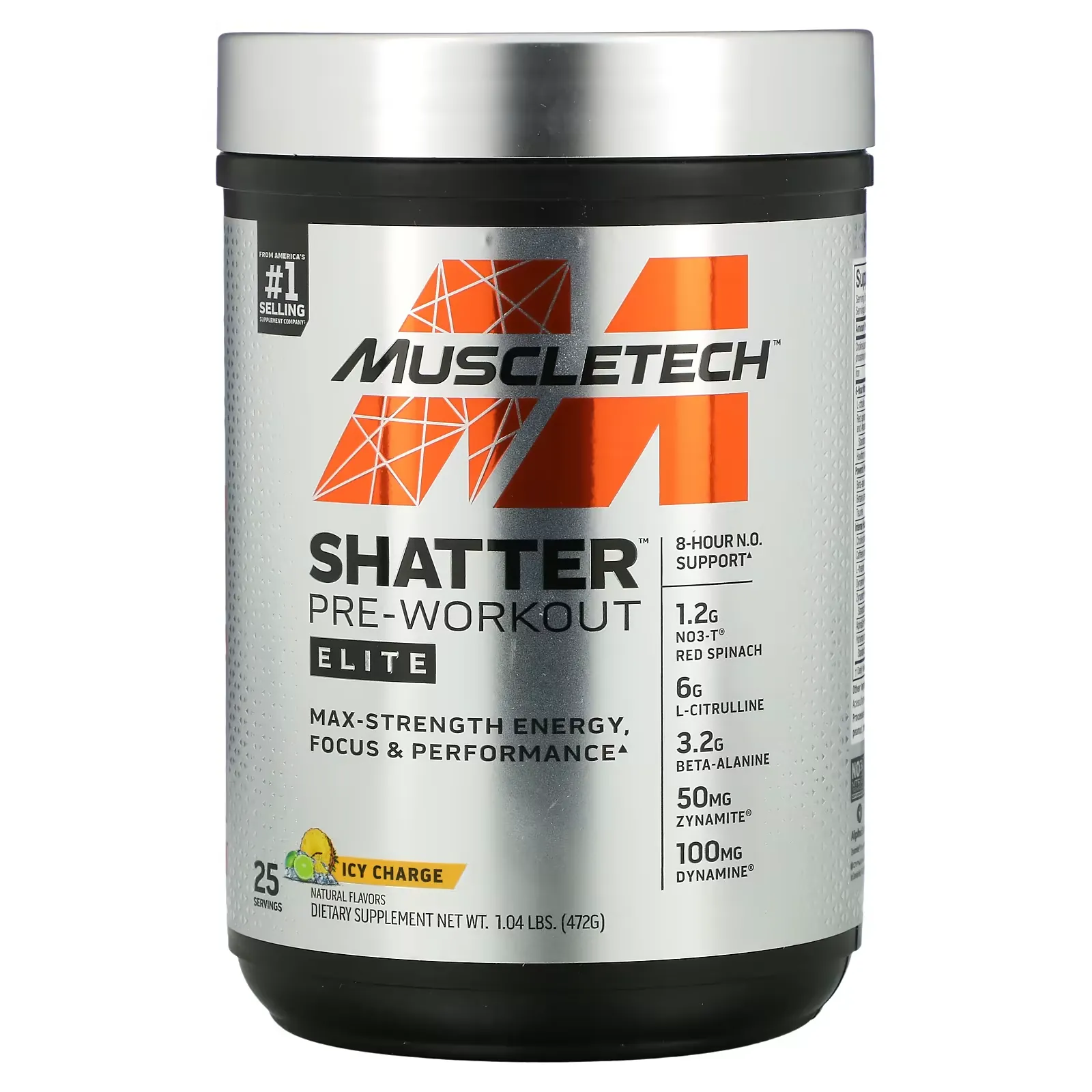 Shatter Pre-Workout Elite, Icy Charge, 1.04 lbs (472 g)