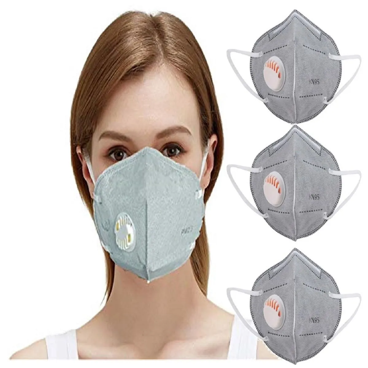 Fabula Pack of 3 Anti-Pollution Reusable 5 Layer Mask - Grey