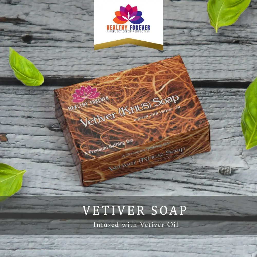 Healthy Forever Vetiver Soap,Sulphate Parabens free Soap for Women,Men,Skin Whitening(Pack of 1) 120 g