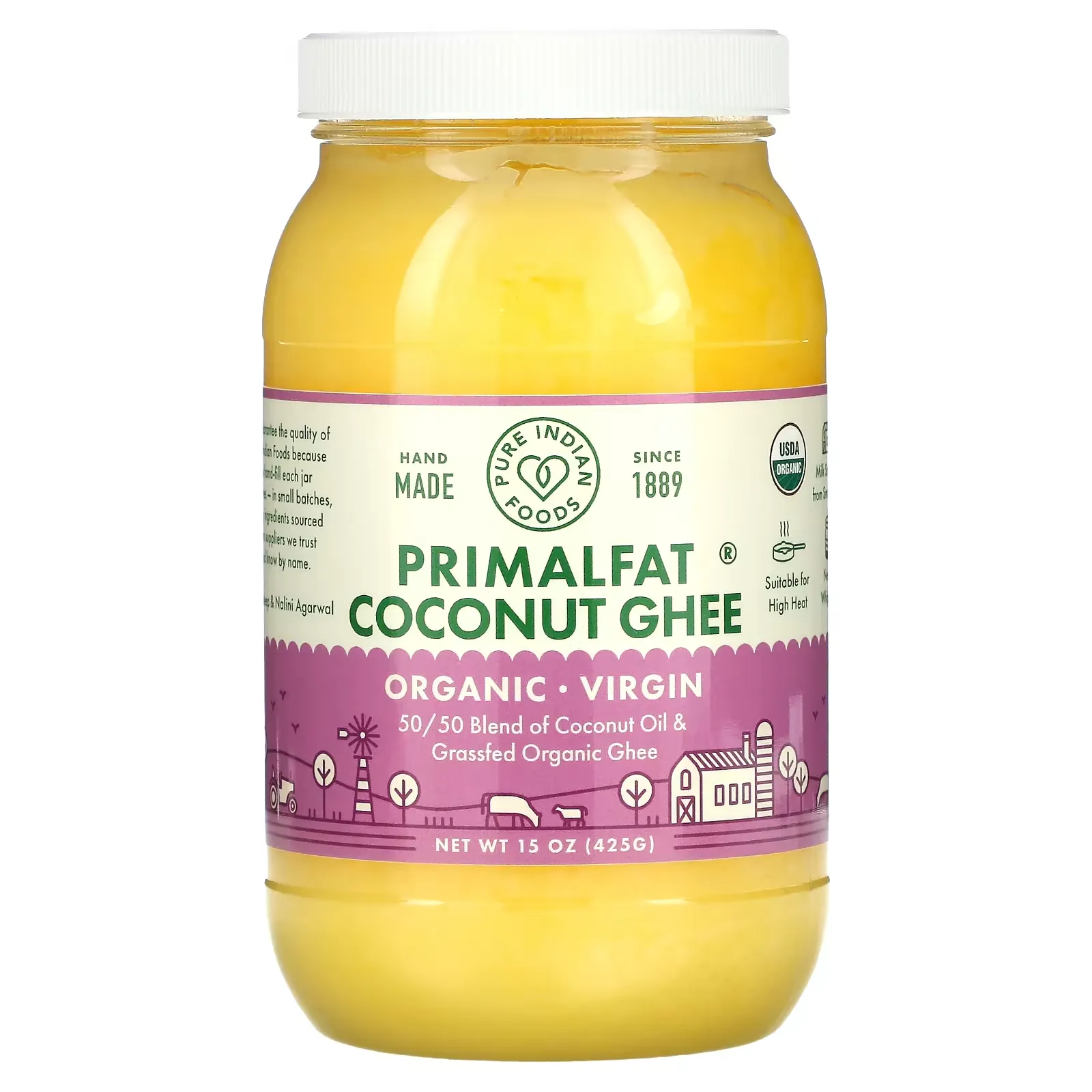 Organic & Virgin PrimalFat Coconut Ghee, 15 oz (425 g)