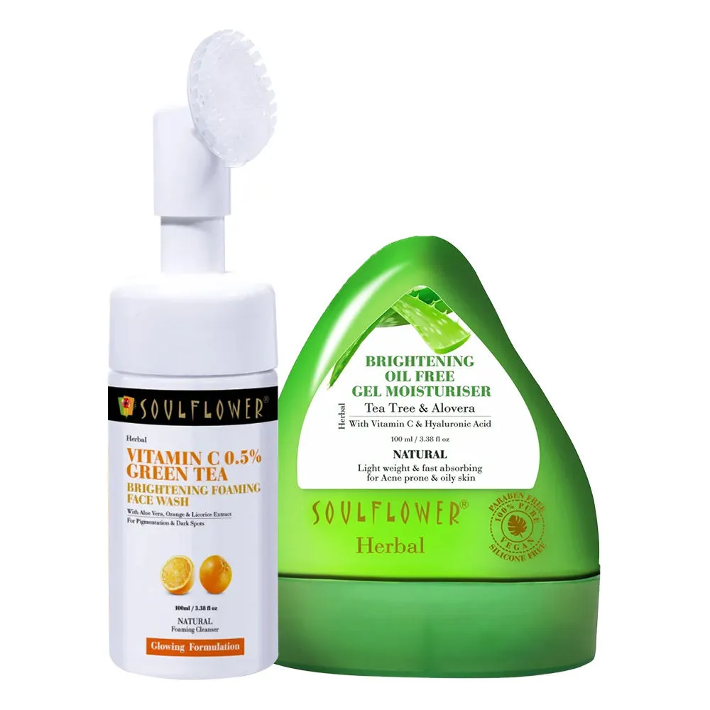 Soulflower Skin Hydration Kit (Foaming Facewash + Aleo Vera Moisturizer Gel For Face)