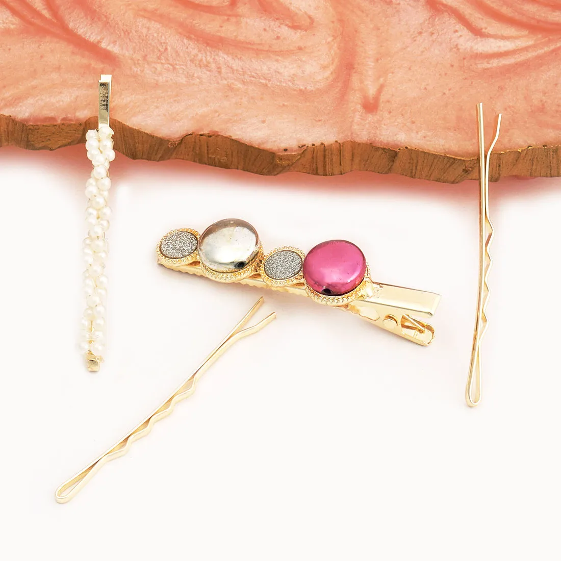 Belleziya Assorted Set Of Hair Pins (set Of 4) For Women & Girls For Casual & Evening Look