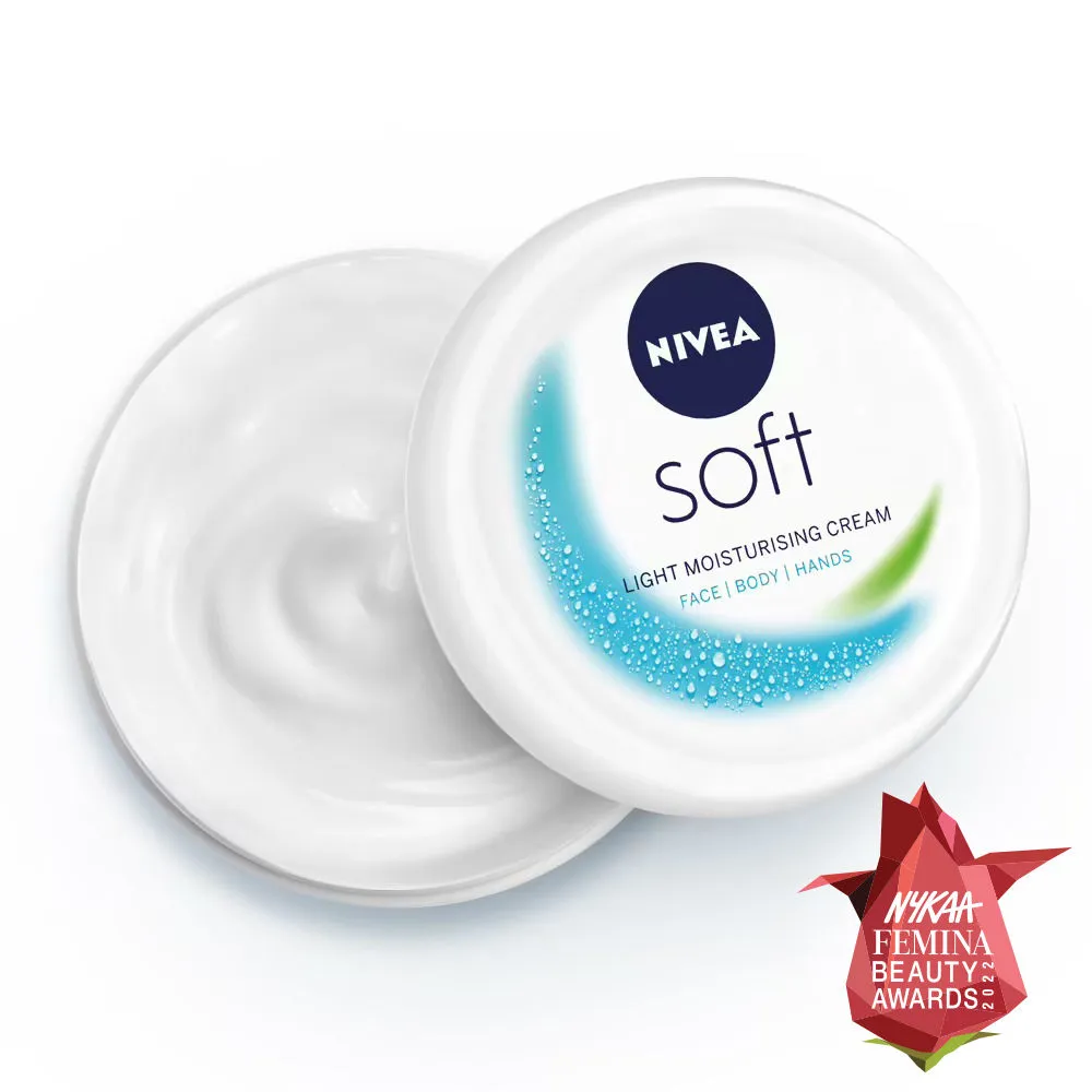 NIVEA Soft Light Moisturizer for Face, Hand & Body, Non-Sticky Cream with Vitamin E & Jojoba Oil