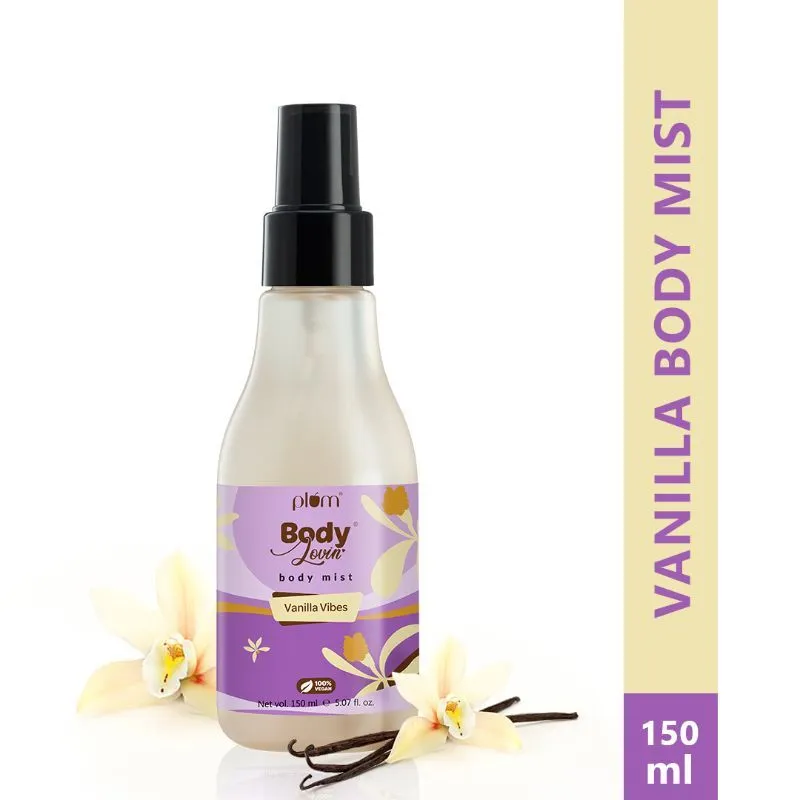 Plum BodyLovin' Vanilla Vibes Body Mist, Perfume Body Spray, Sweet Vanilla Fragrance for Women