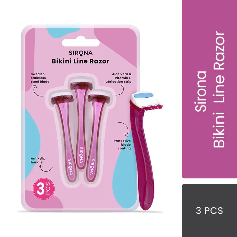 Sirona Disposable Bikini Line Razor for Women - 3 Razors