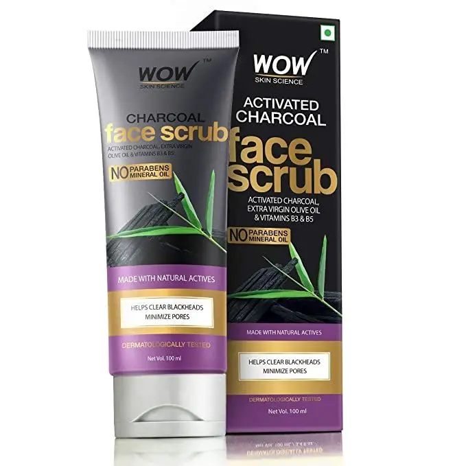 WOW Skin Science Activated Charcoal Face Scrub (100 ml)