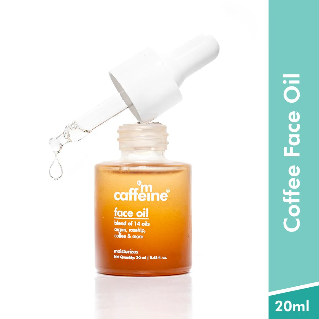 MCaffeine Coffee Face Oil for Dewy Glow, Moisturizes, Fights Dullness, Lightweight Mix of 14 Oils