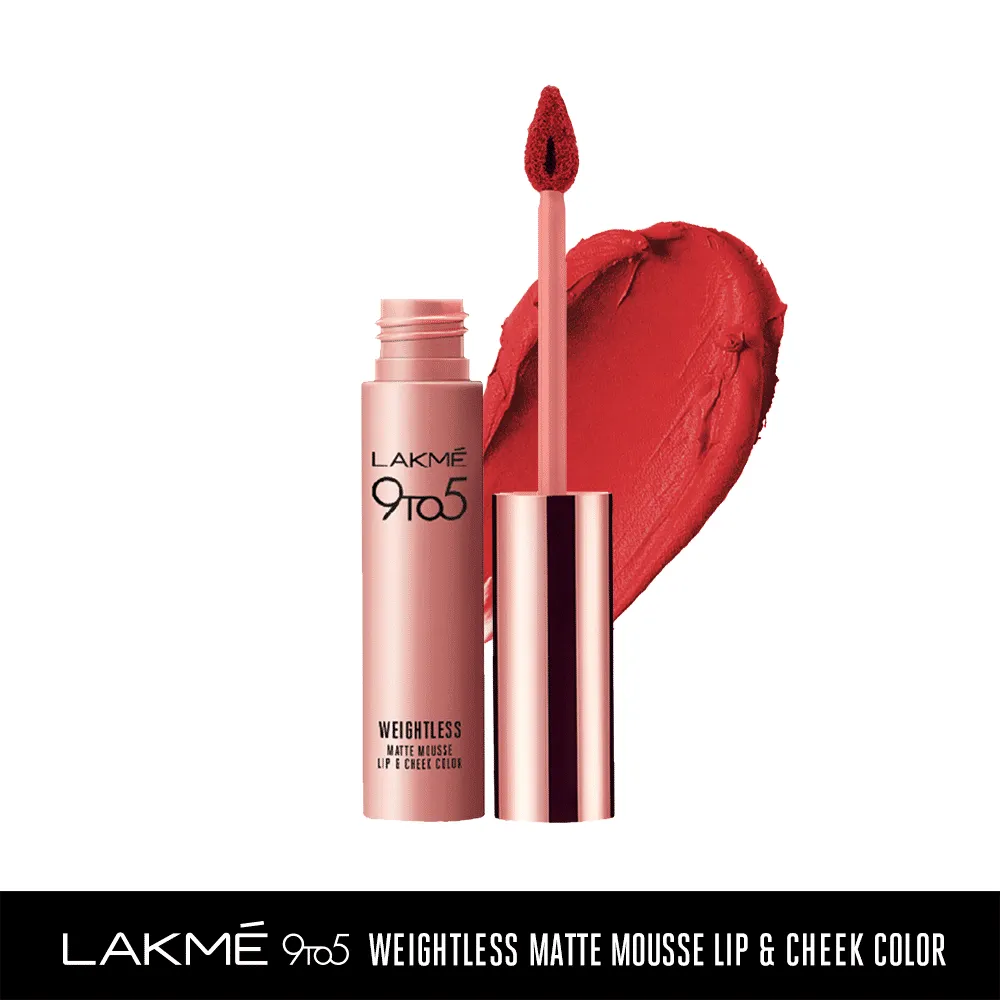 Lakme 9 to 5 Weightless Matte Mousse Lip & Cheek Color - Rouge Satin