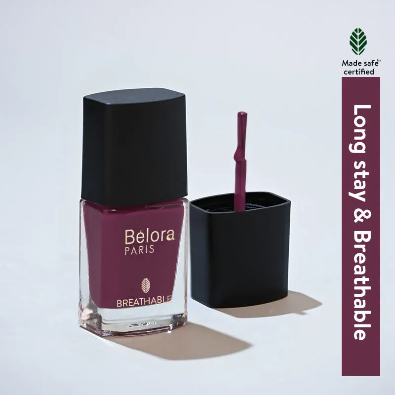 Belora Paris Breathable Made Safe Longstay Nail Polish - 17 Plumy Plum