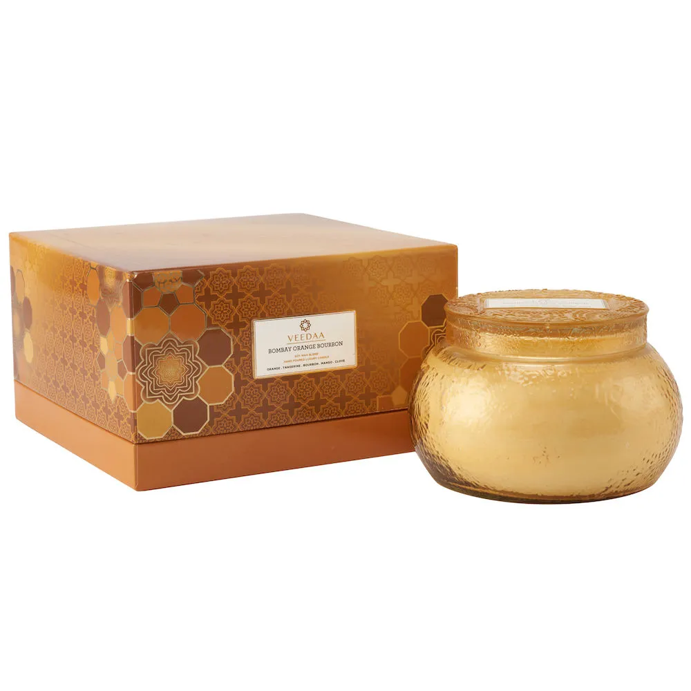 Veedaa Candles Bombay Orange Bourbon Dune Glass Scented Candle