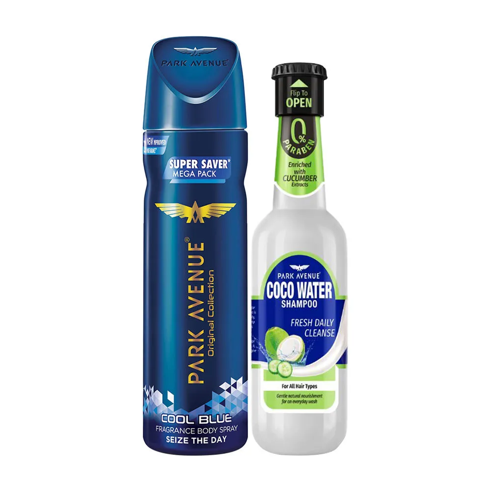 Park Avenue Mega Pack Original Deo Cool Blue And Coco Water Shampoo