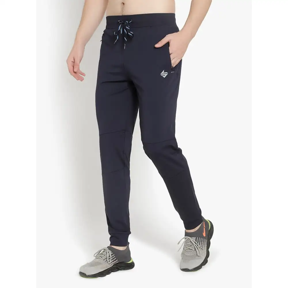 John Ally Jogger Track Pant for Men with Two Zipper Pockets and Premium Fabric,  Midnight Blue  Small