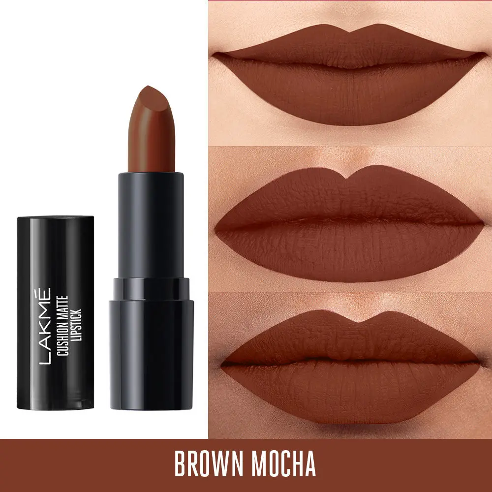 Lakme Cushion Matte Lipstick, Brown Mocha, 4.5g