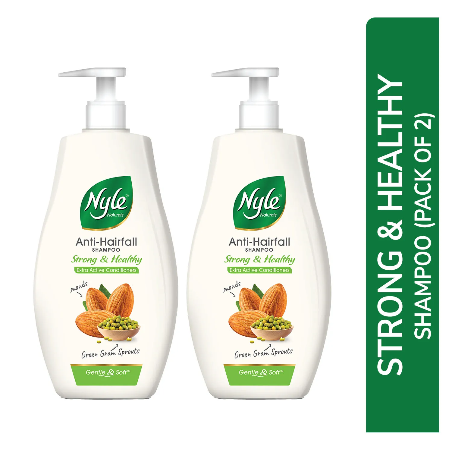 Nyle Naturals Strong & Healthy Anti Hairfall 2 In1 Shampoo with Active Conditioner - Pack of 2