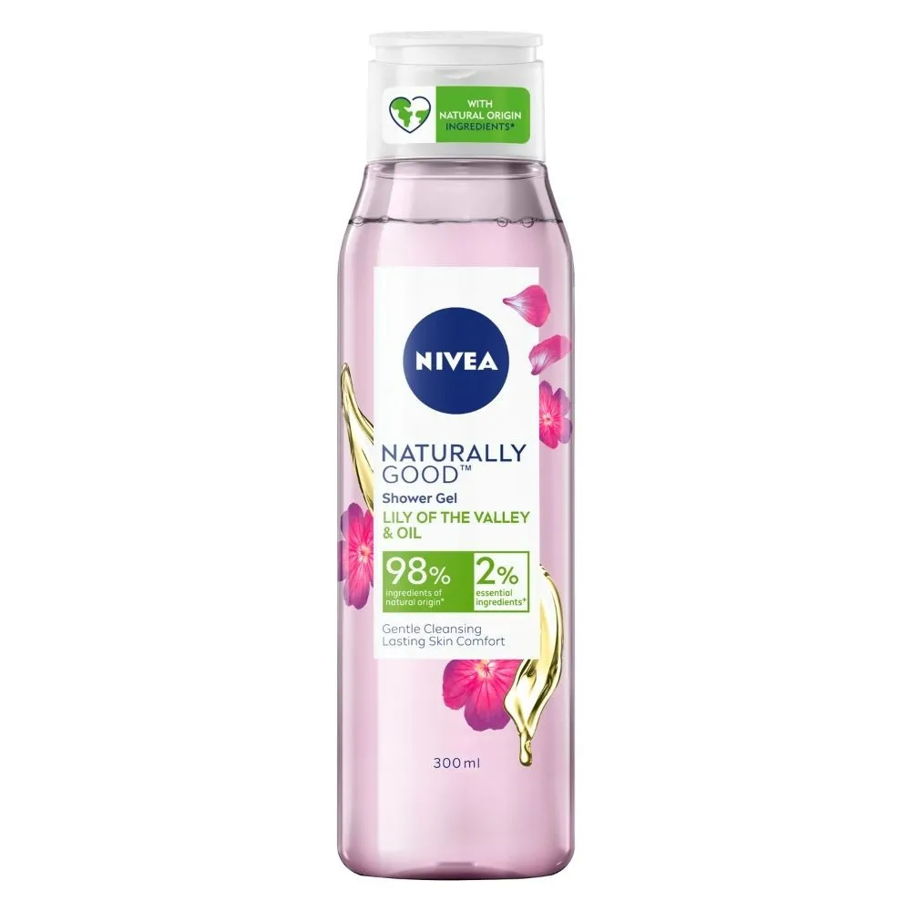 NIVEA Naturally Good Body Wash,Lily of the Valley & Oil Shower Gel, No Parabens,Vegan Formula