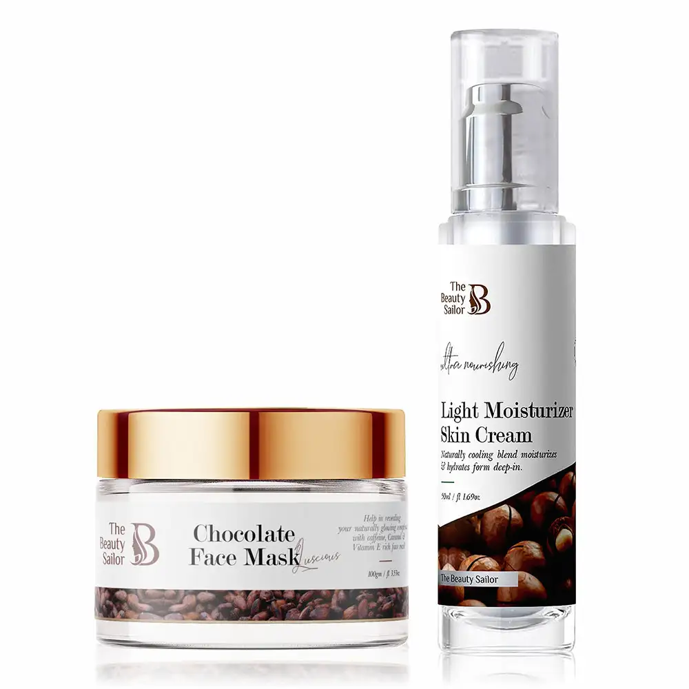 The Beauty Sailor Light Moisturizer Skin Cream 50 ml & Chocolate Face Mask Combo,  100 g  Ultra Nourishing