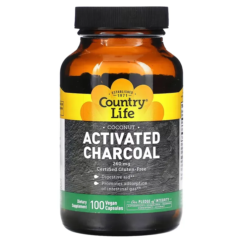 Activated Charcoal, 260 mg, 100 Vegan Capsules