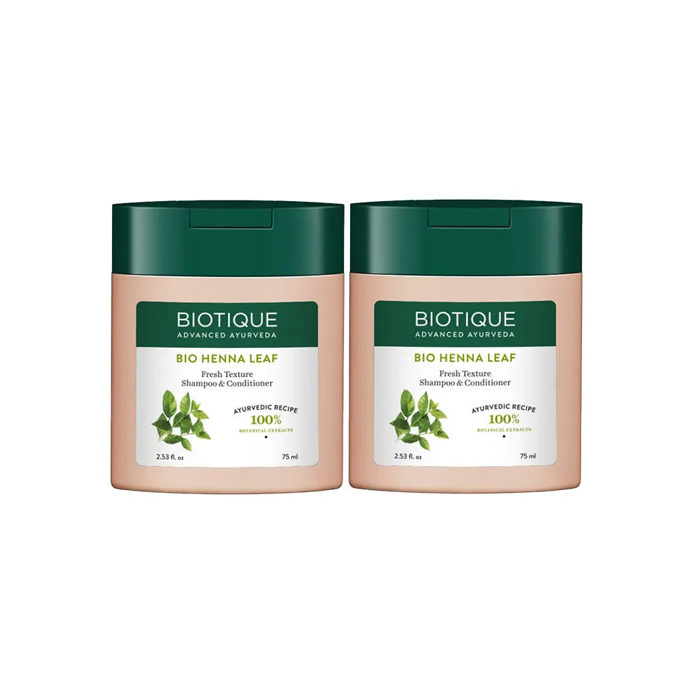 Biotique Bio Henna Leaf Fresh Texture Shampoo & Conditioner - Pack Of 2