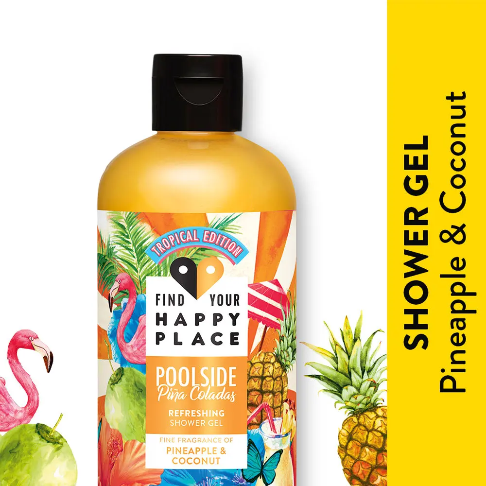 Find Your Happy Place - Poolside Pina Coladas Vitamin C Body Wash, Pineapple & Coconut Sulfate-free 300ml