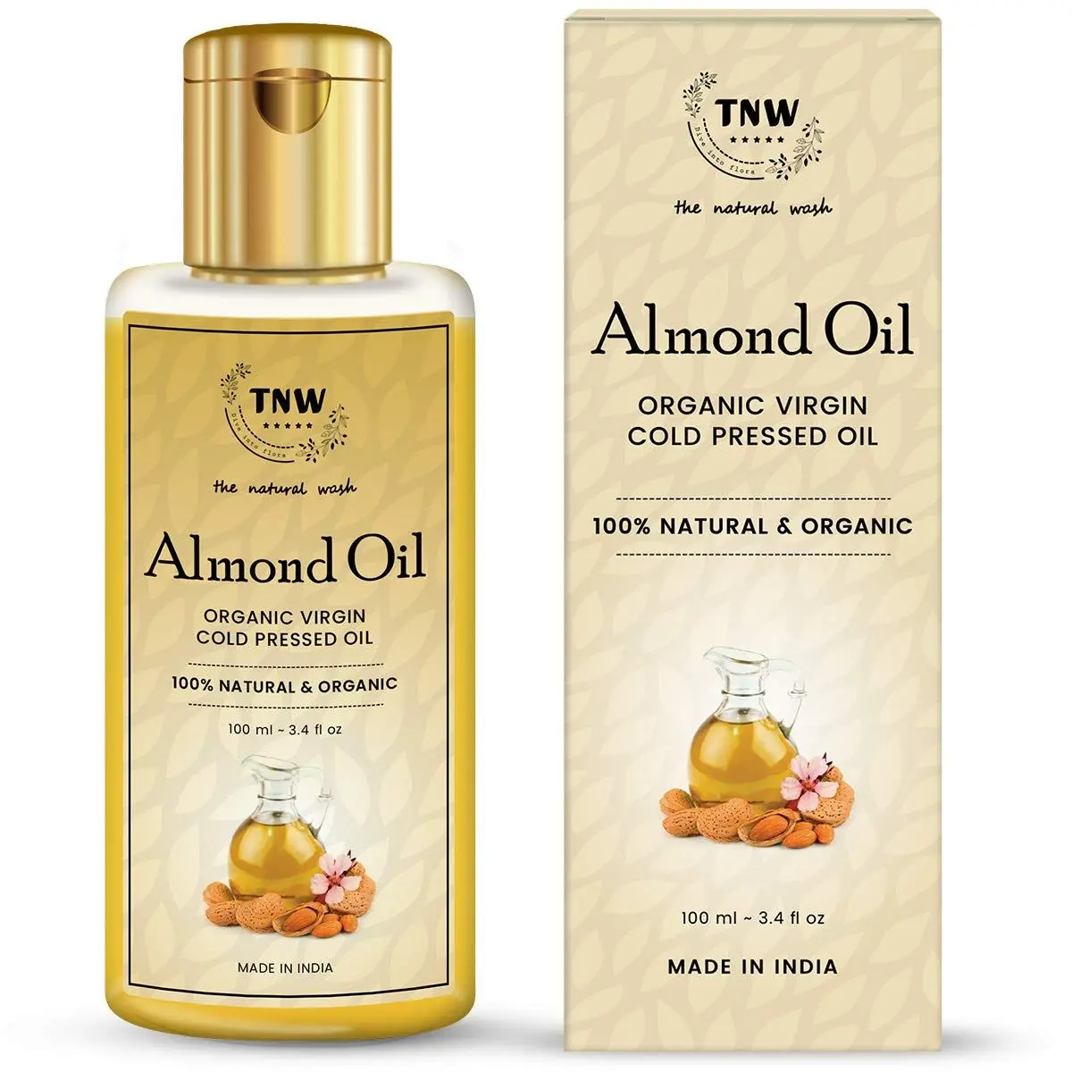 TNW - The Natural Wash Cold Pressed Virgin Almond Oil For Skin and Hair (100 ml)