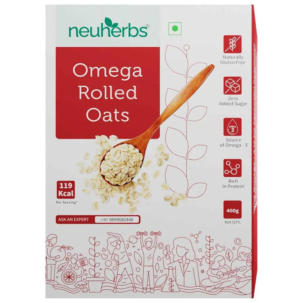 Neuherbs Omega Rolled Oats,  400 g  Unflavoured