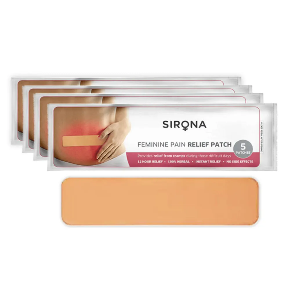 Sirona Feminine Pain Relief Patches For Period Pain & Menstrual Cramps (20 Patches)