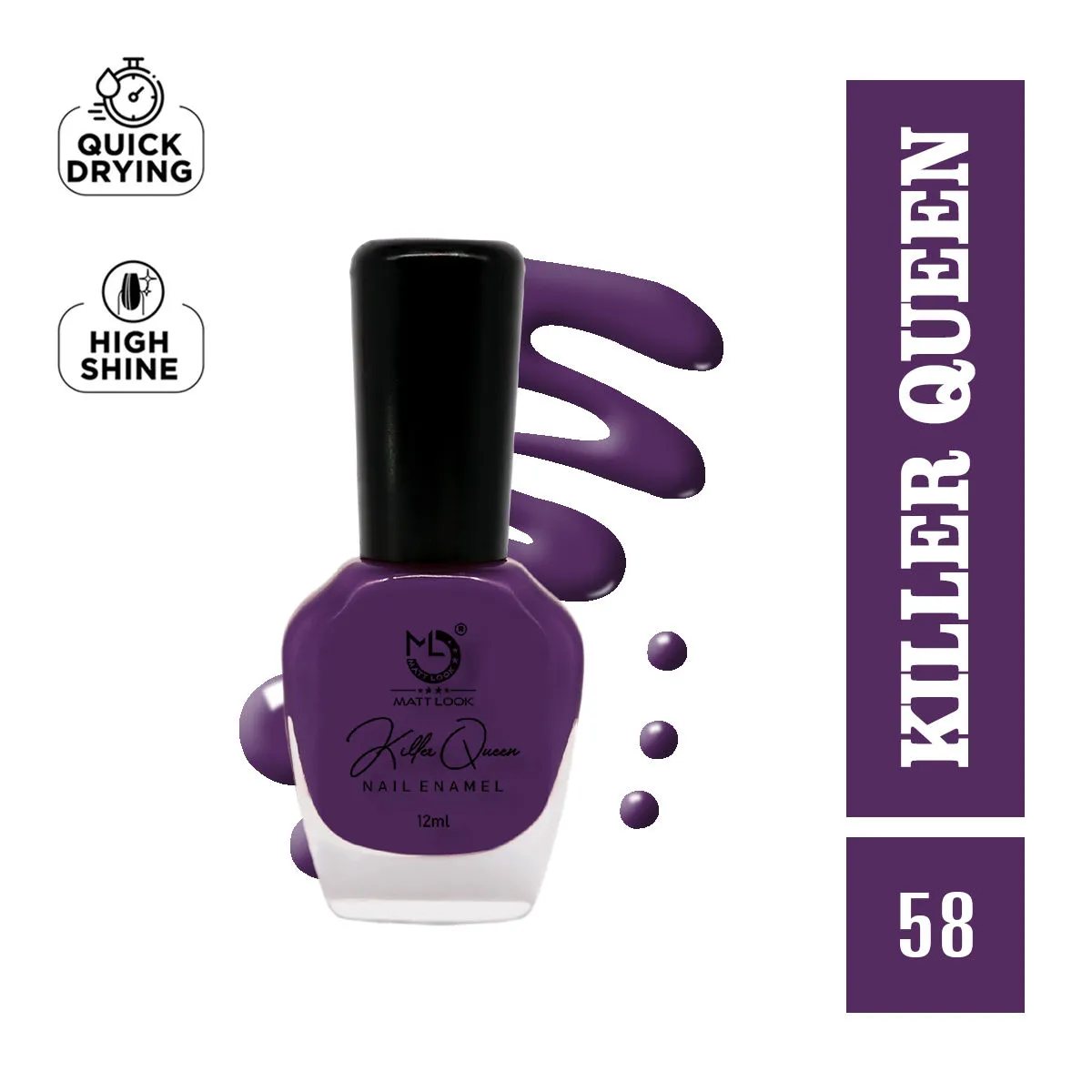 Matt look Killer Queen Nail Enamel - Shade-58