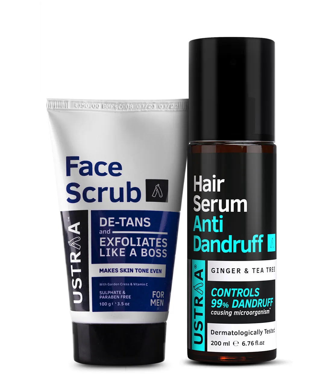 Ustraa Anti-dandruff Hair Serum & De-tan Face Scrub