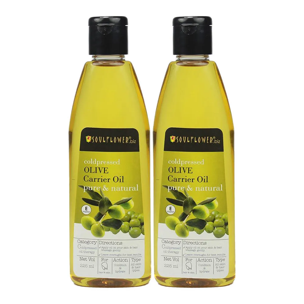 Soulflower Coldpressed Olive Carrier Oil - Pack of 2