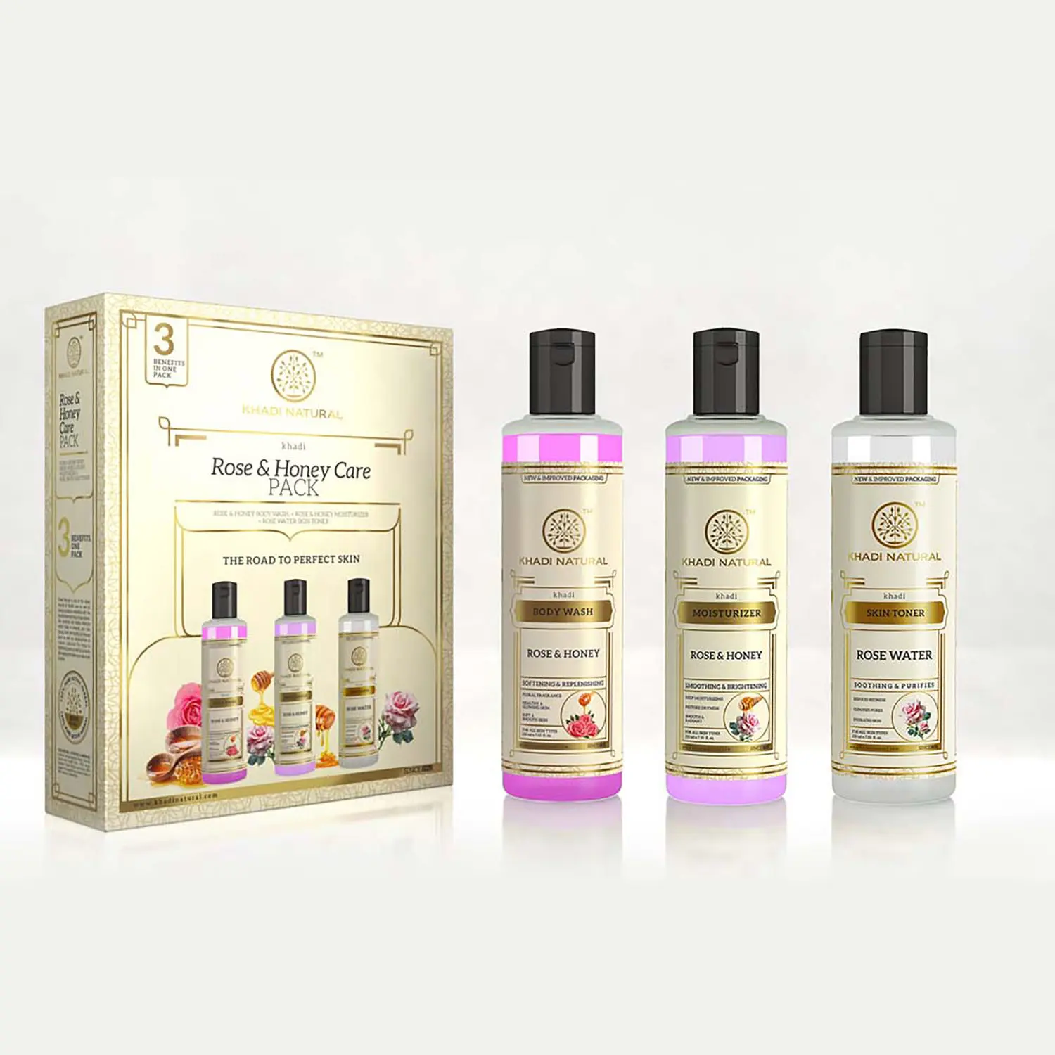 Khadi Natural Rose & Honey Care Pack