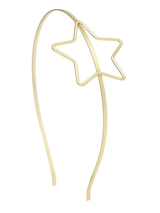 Toniq Gold-Toned Hairband With Star-Shaped Detail