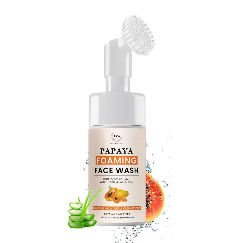 TNW – The Natural Wash Papaya Foaming Face Wash with Lactic Acid & Panthenol | For Brightening Skin Tone & Controlling Excess Oil