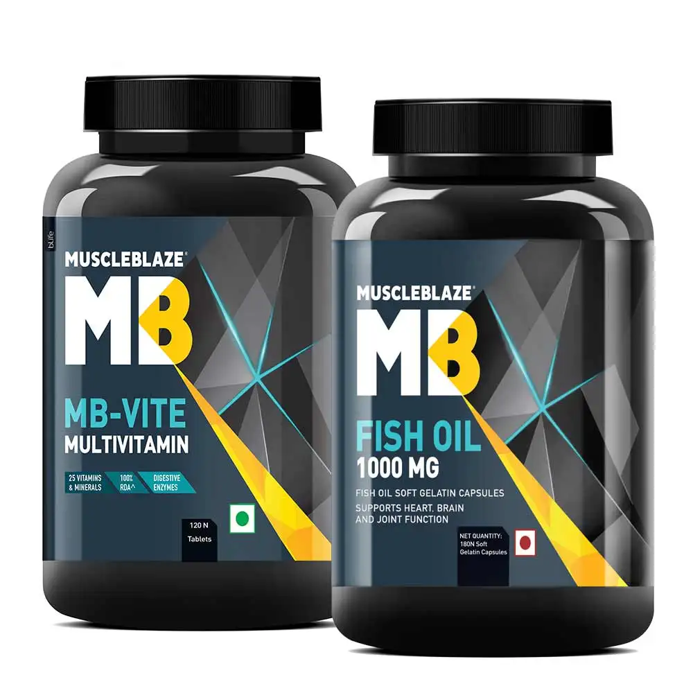 MuscleBlaze MB Vite 120 tabs with Omega 3 Fish Oil 180 caps OP,  2 Piece(s)/Pack