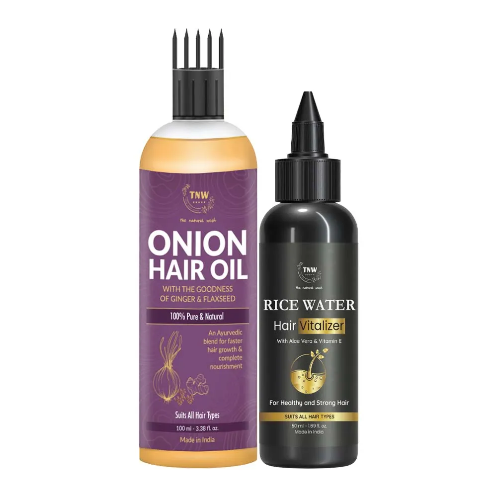 TNW The Natural Wash Onion Hair Oil & Hair Vitalizer Combo