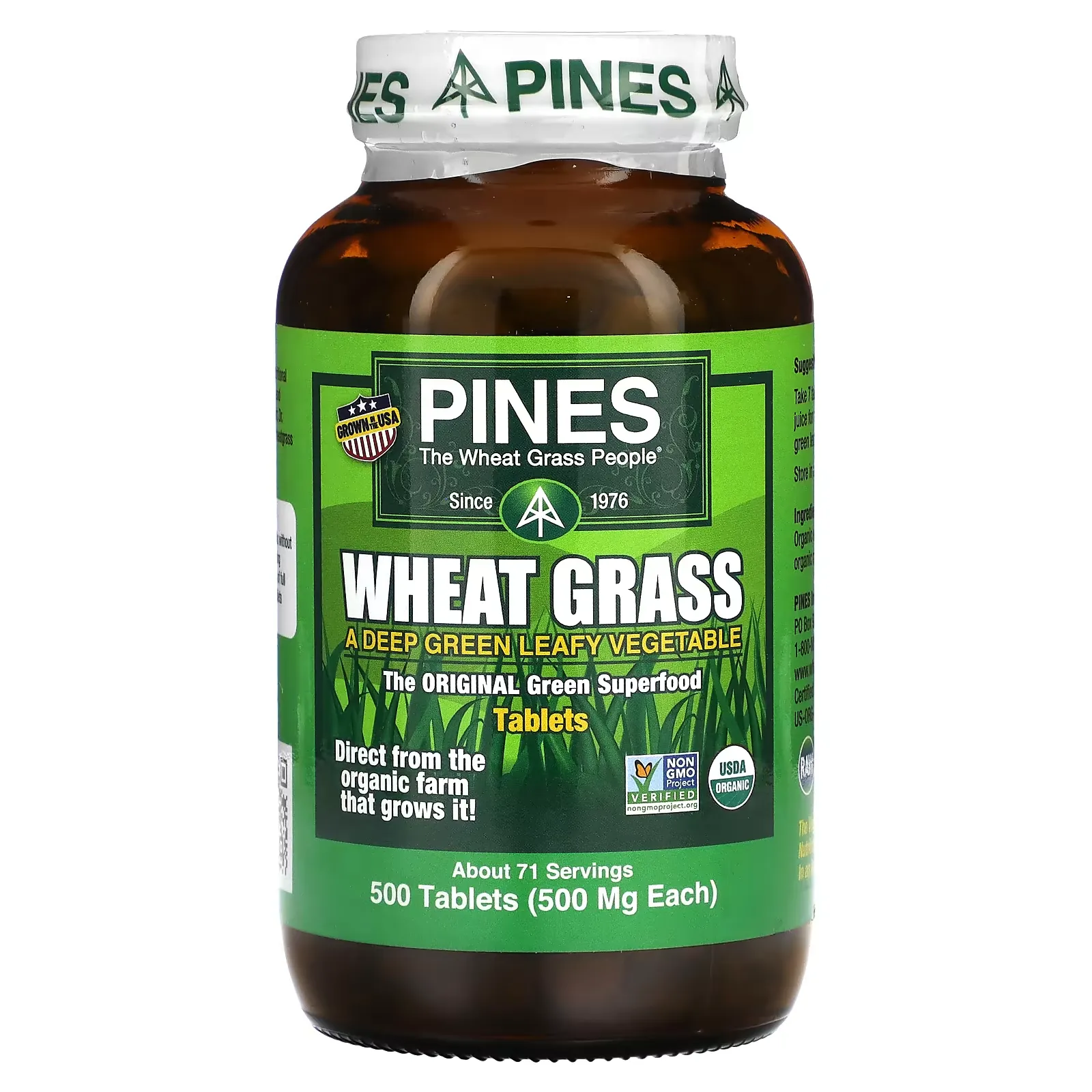 Wheat Grass, 500 mg, 500 Tablets