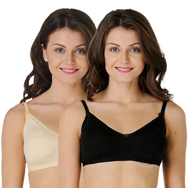 Morph Maternity Women's Leak Proof Feeding Bra- Pack of 2 - Multi-Color (40C)