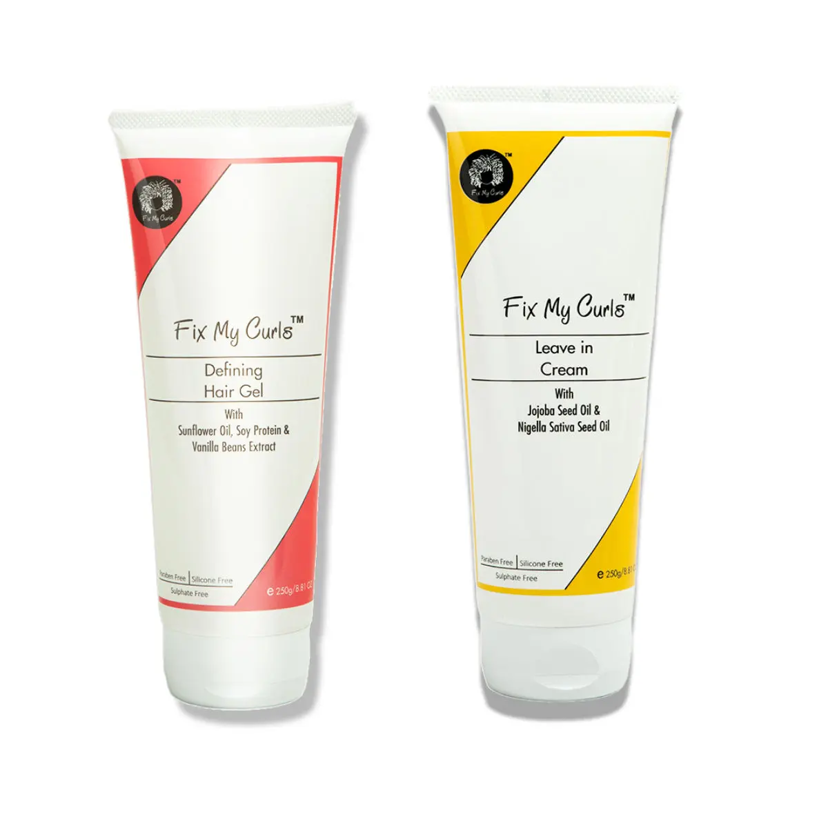 Fix My Curls Styling Bundle With Defining Hair Gel And Leave In Cream, 250ML Each