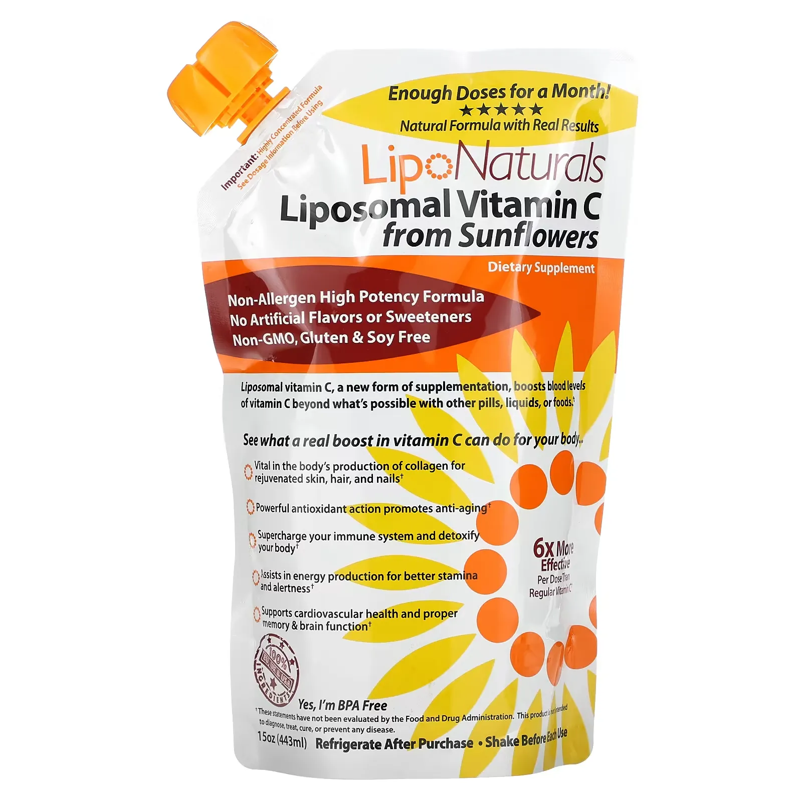 Liposomal Vitamin C from Sunflowers, 15 oz (443 ml)