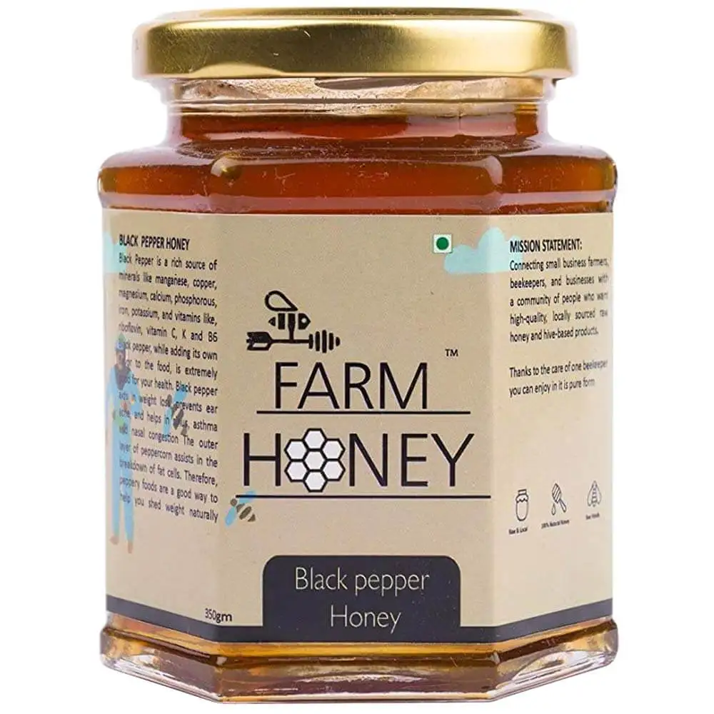 Farm Honey Black Pepper Honey,  250 g  Unflavoured