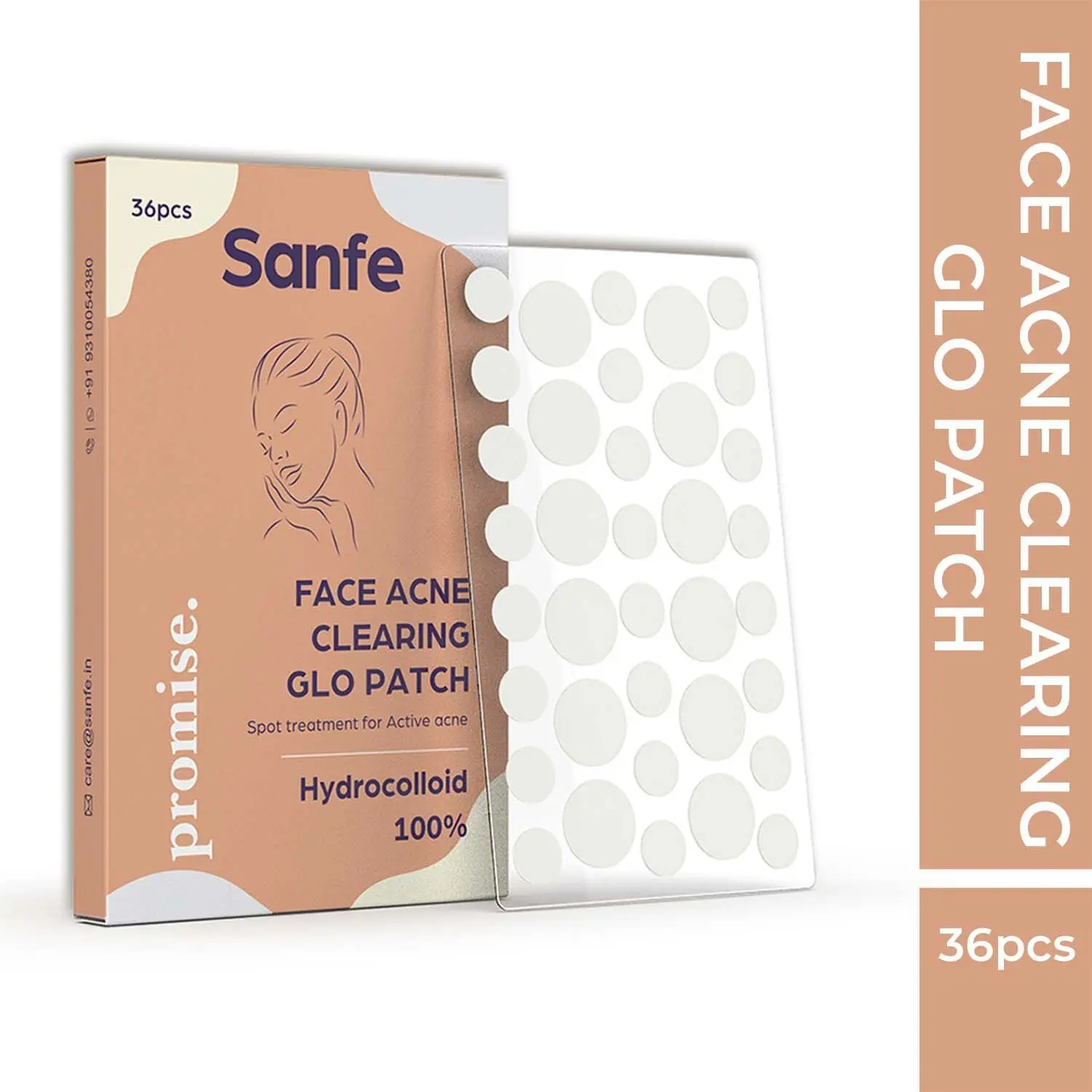 Sanfe Promise Face Acne Patch - Pack of 36 | Pimple Healing Patch | Absorbing Cover |Invisible, Blemish Spot, Hydrocolloid, Skin Treatment