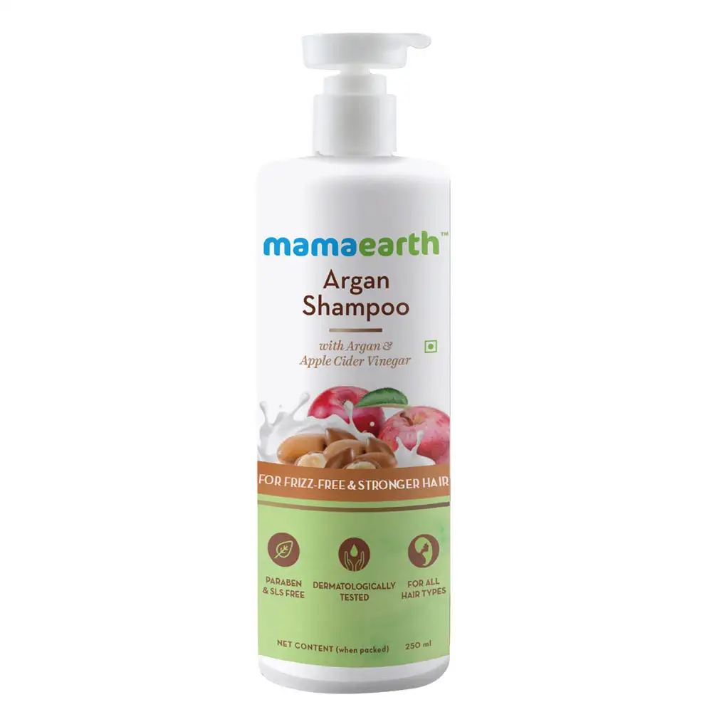 Mamaearth Argan Shampoo,  250 ml  with Argan & Apple Cider Vinegar for Frizz-Free & Stronger Hair