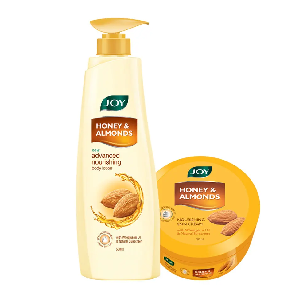 Joy Honey & Almonds Advanced Nourishing Body Lotion 500 ml & Honey & Almonds Skin Cream 500ml