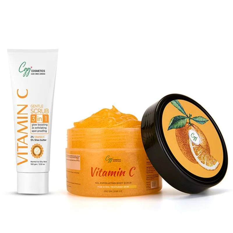 CGG Cosmetics Vitamin C Gel Exfoliating Body Scrub & Gentle Scrub Combo Packs