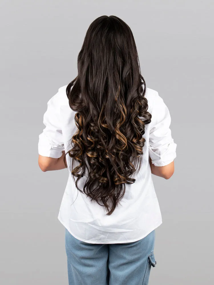 Streak Street Clip-In 24 Step Curl Mix Brown Hair Extensions