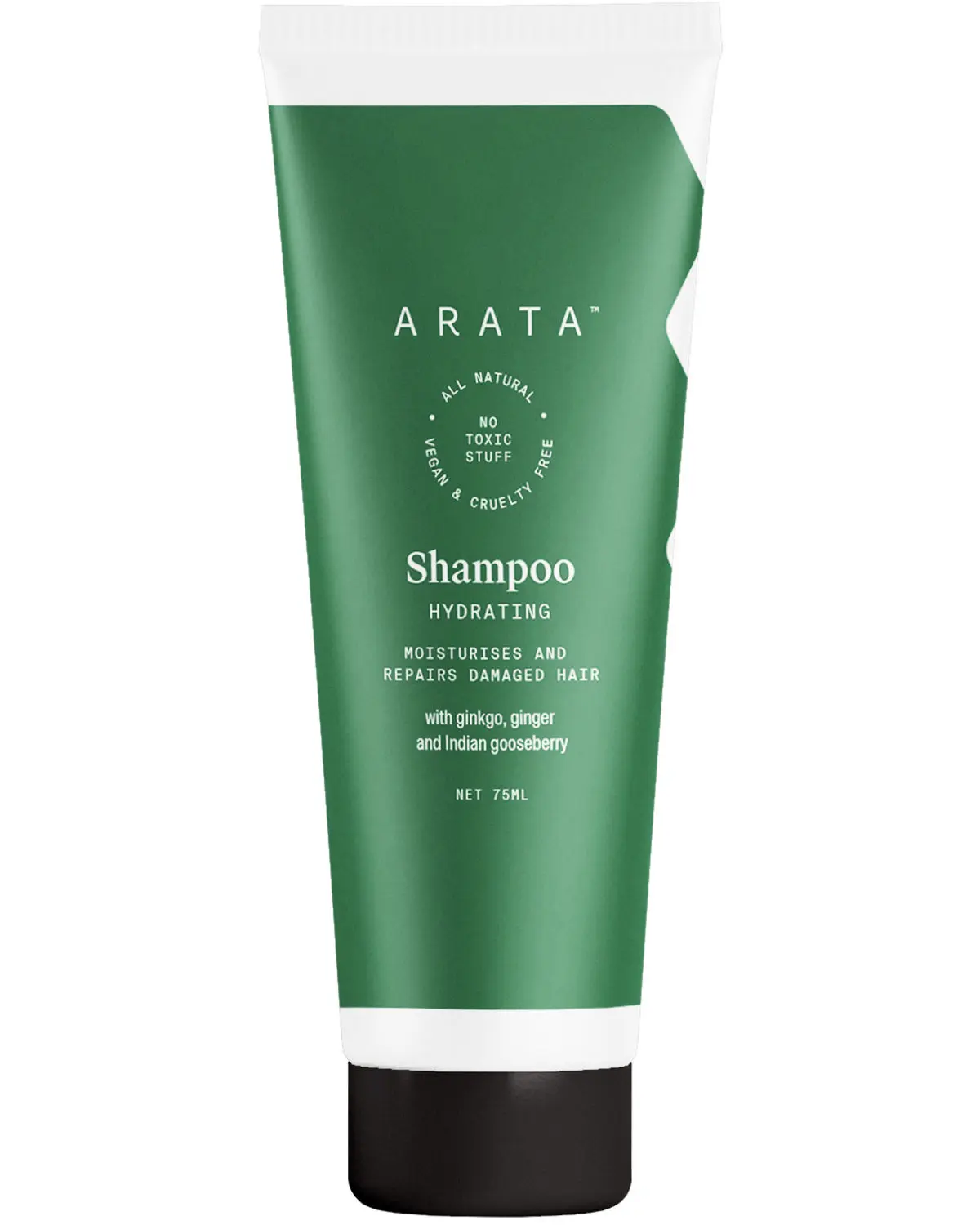 Arata Natural Hydrating Hair Shampoo With Ginkgo, Ginger & Indian Gooseberry For Men & Women | All-Natural, Vegan & Cruelty-Free | Moisturizes & Repairs Damaged Hair (75 ml)