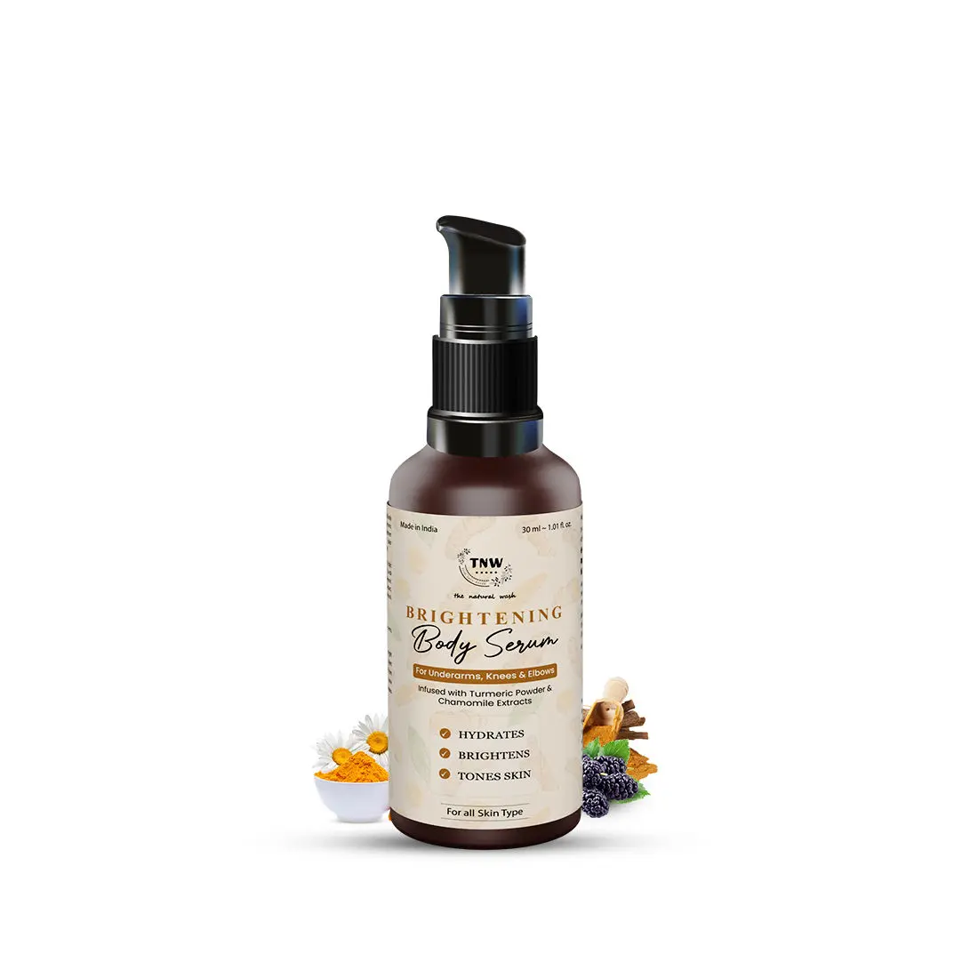 TNW-The Natural Wash Brightening Body Serum With Turmeric Powder and Chamomile Extracts | For Underarms, Knees, and Elbows | Brightening | Hydrating