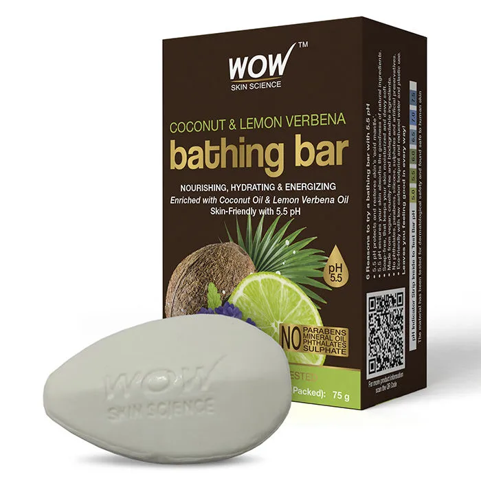 WOW Skin Science Coconut & Lemon Verbena Bathing Bar With 5.5 Ph