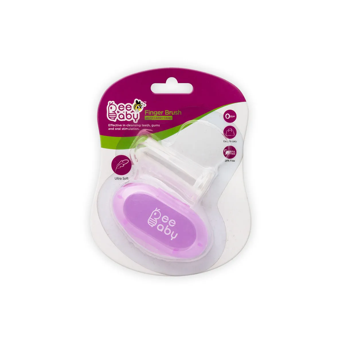 Beebaby Silicone Baby Finger Brush With Carry Case (violet)