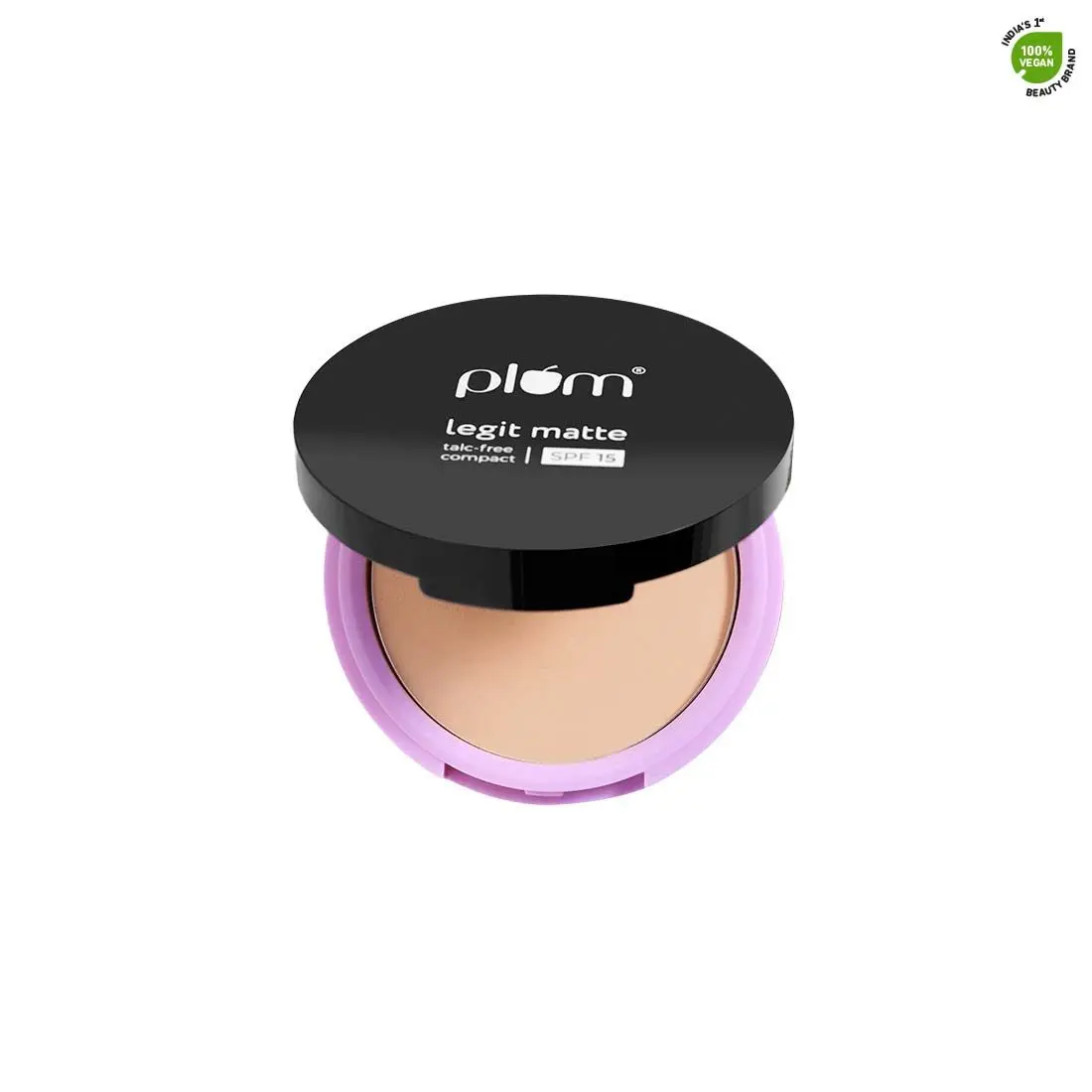 Plum Legit Matte Talc-Free Compact With SPF15 | Lightweight | Even Coverage | 100% Vegan & Cruelty Free | Sunkissed Gold - 120N (Medium, Neutral Undertone)